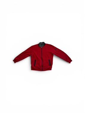Pierre Cardin Red Jacket with Gray Hood Trim
